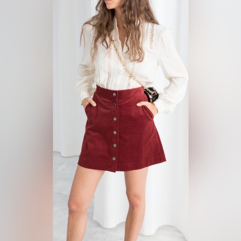 Express, Corduroy Mini Skirt, Button Down Front, Size 0